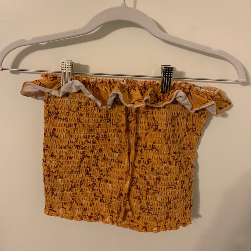 adorable yellowish Orange forever 21 strapless top